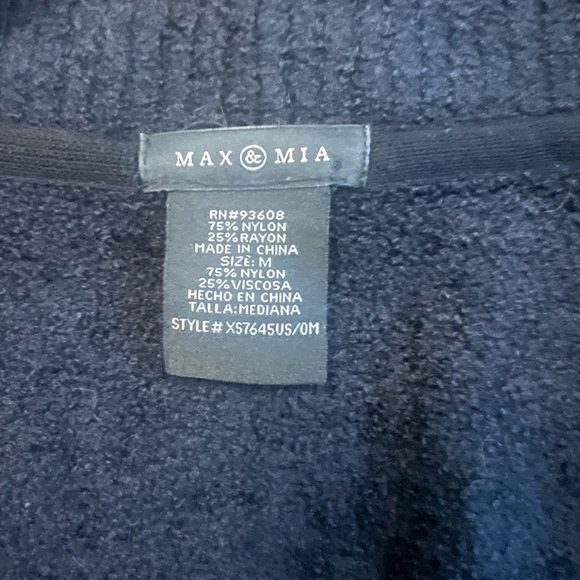 Max & Mia Black Shawl Collar Cardigan Sweater Ribbed Knit - Medium - Picture 4 of 7